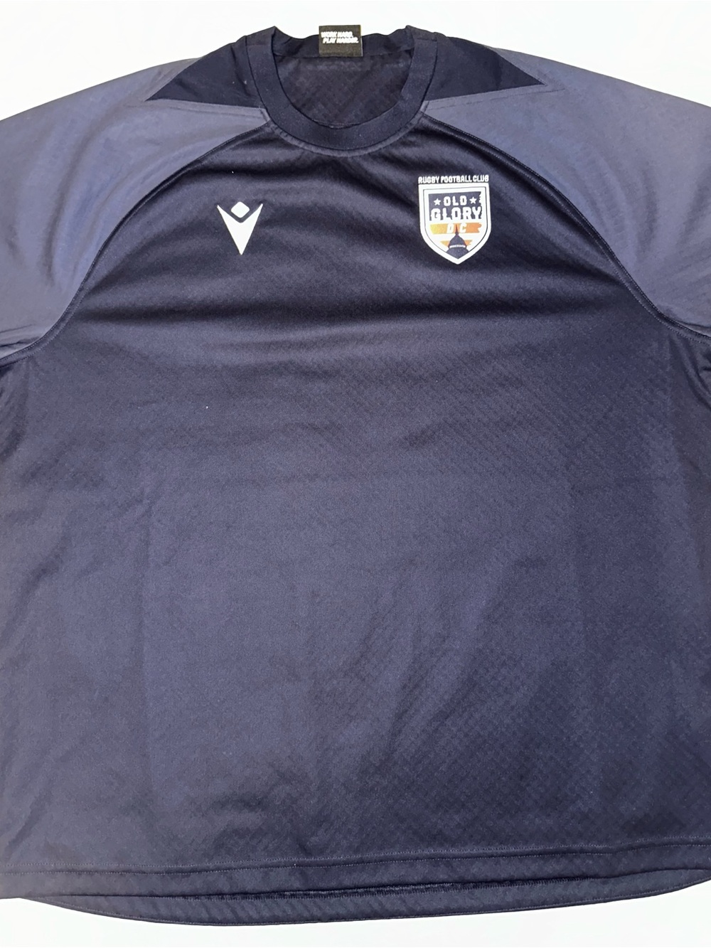 Macron Rugby Football Club Old Glory DC Jersey Top Navy Blue Color Size L